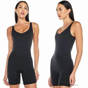 Bandier Tempo Catsuit Navy Blue Bodysuit Size XS V-neck